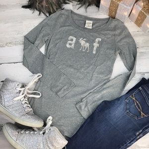 Abercrombie kids silver sparkly shirt XL